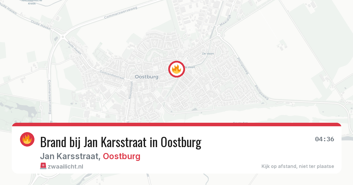 Brand bij Jan Karsstraat in Oostburg — 31 mei 2026
