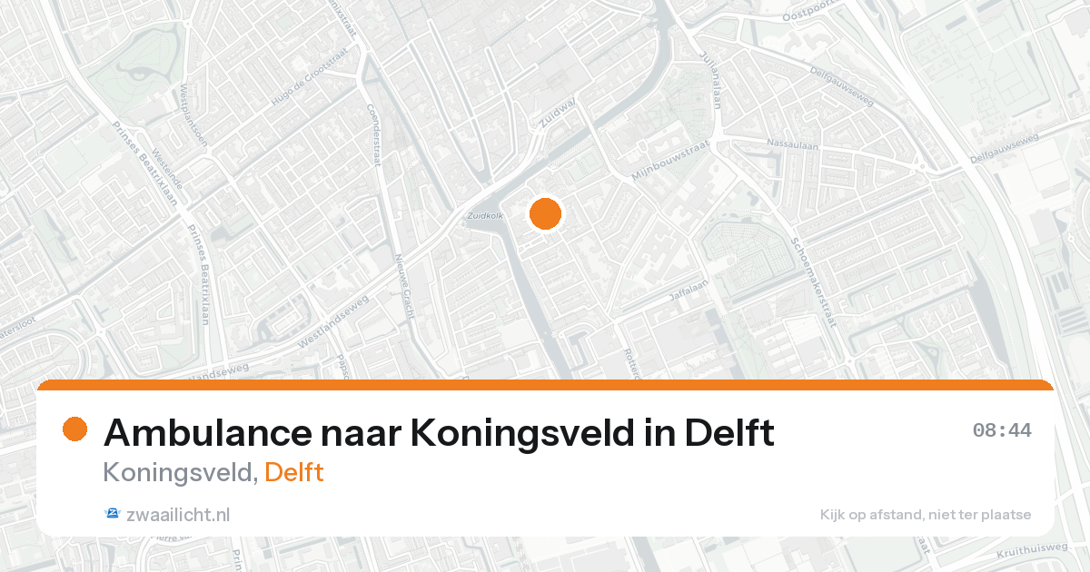 Ambulance naar Koningsveld in Delft — 15 aug 2026