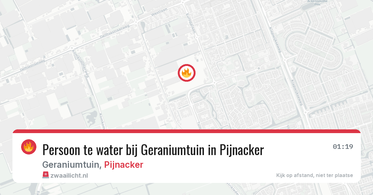 Persoon te water bij Geraniumtuin in Pijnacker — 9 mei 2026