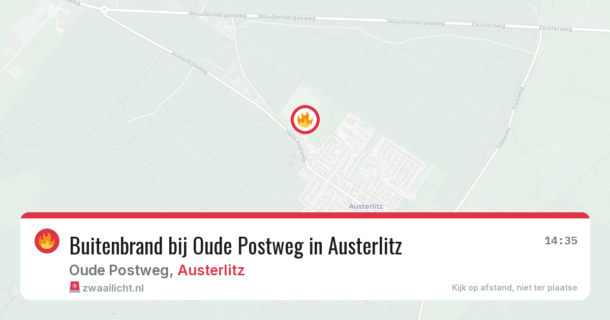 Buitenbrand bij Oude Postweg in Austerlitz — 13 aug 2026
