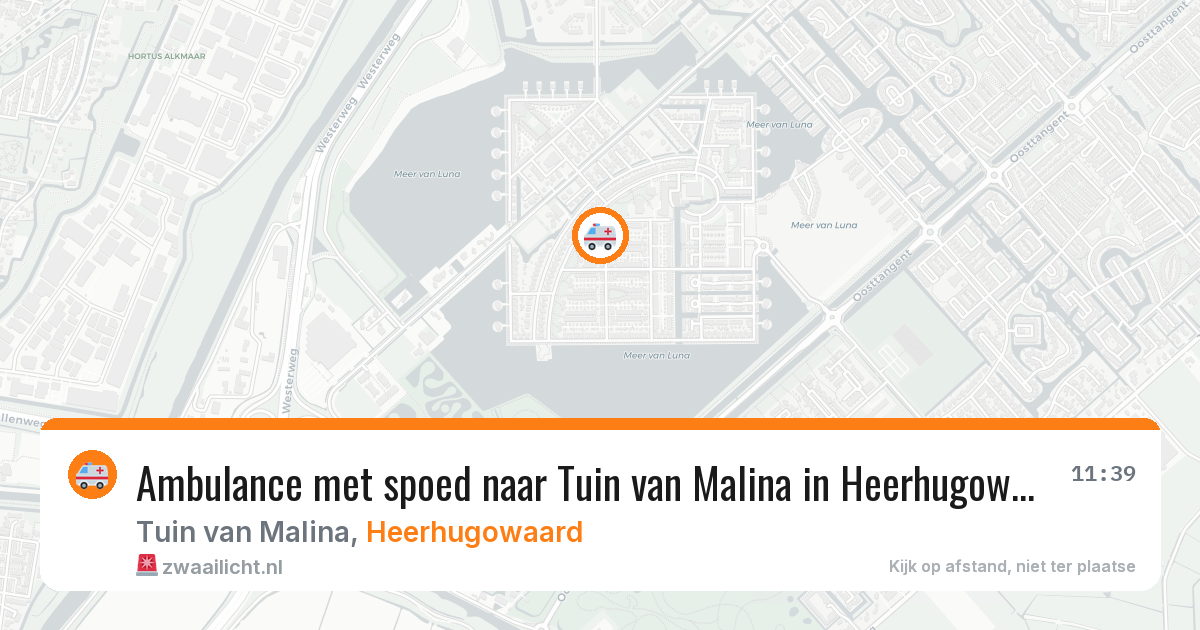 Ambulance met spoed naar Tuin van Malina in Heerhugowaard — 15 mei 2026