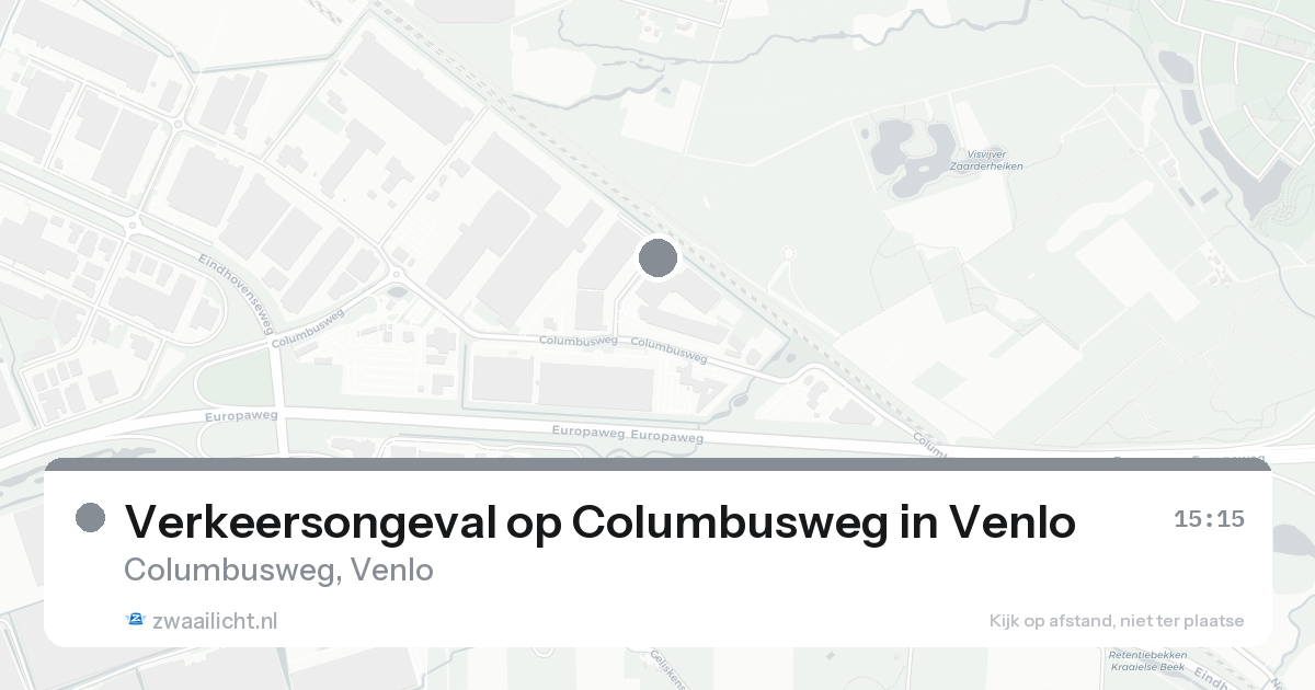 Verkeersongeval op Columbusweg in Venlo — 13 aug 2026