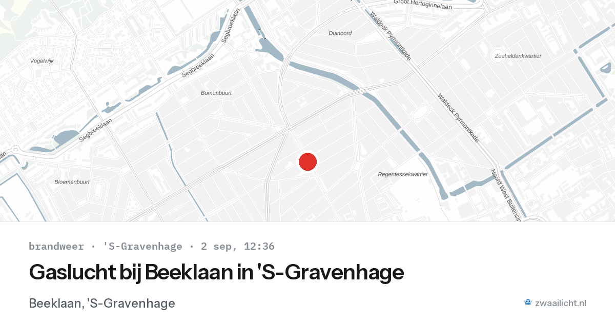 Gaslucht bij Beeklaan in 'S-Gravenhage — 2 sep 2026