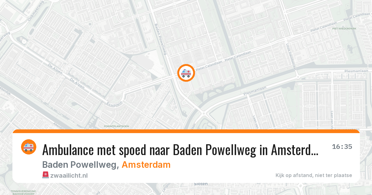 Ambulance met spoed naar Baden Powellweg in Amsterdam — 25 jun 2026