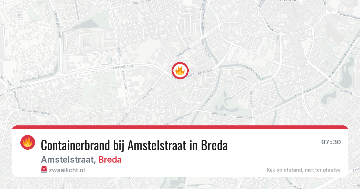Containerbrand bij Amstelstraat in Breda — 27 apr 2026
