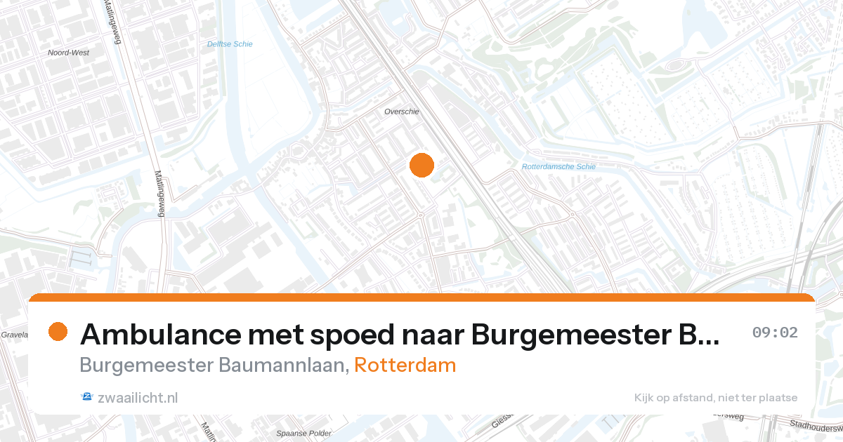 Ambulance met spoed naar Burgemeester Baumannlaan in Rotterdam — 27 aug 2026