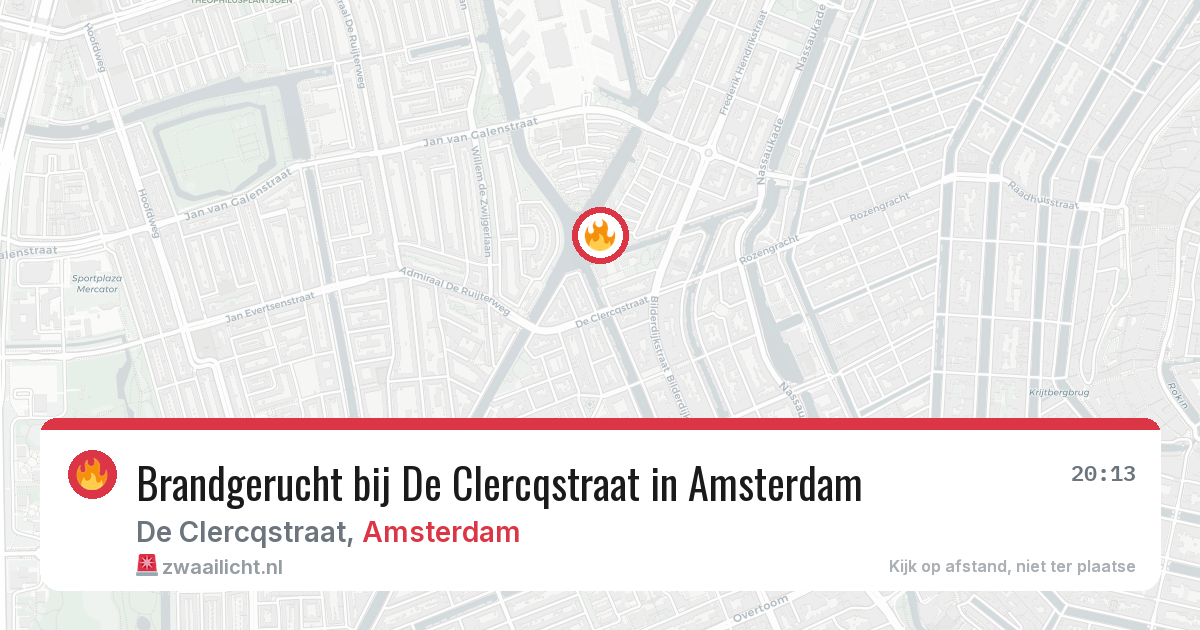 Brandgerucht bij De Clercqstraat in Amsterdam — 2 mrt 2026