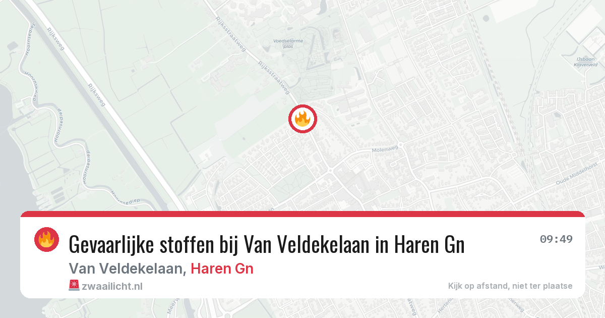 Gevaarlijke stoffen bij Van Veldekelaan in Haren Gn — 23 mei 2026