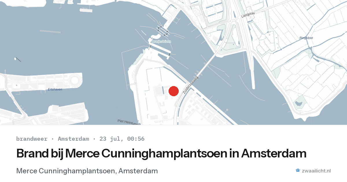 Brand bij Merce Cunninghamplantsoen in Amsterdam — 22 jul 2026