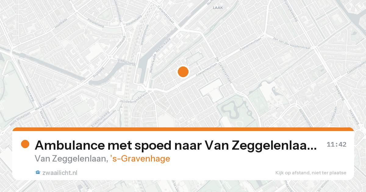 Ambulance met spoed naar Van Zeggelenlaan in 's-Gravenhage — 18 aug 2026