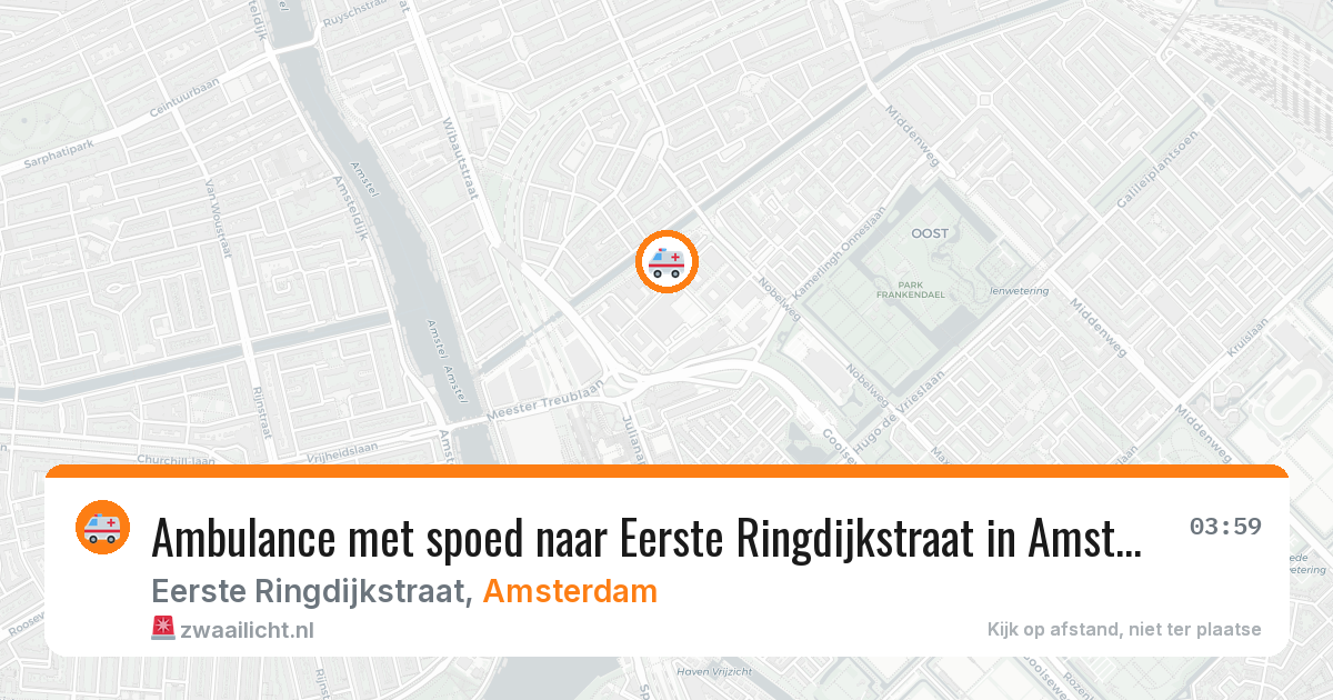 Ambulance met spoed naar Eerste Ringdijkstraat in Amsterdam — 1 apr 2026