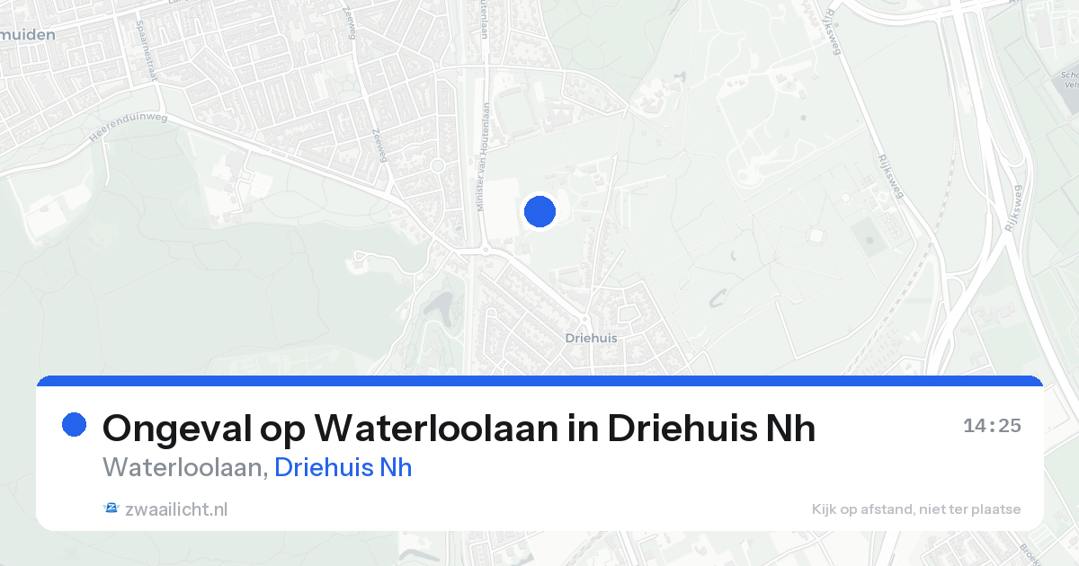 Ongeval op Waterloolaan in Driehuis Nh — 19 aug 2026