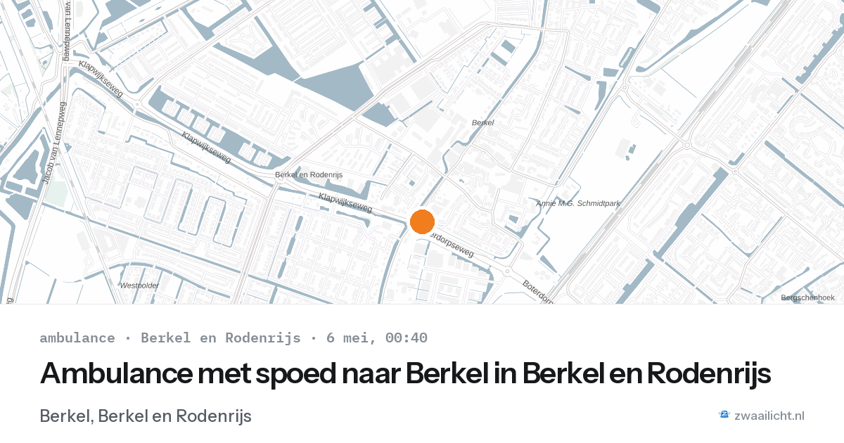 Ambulance met spoed naar Berkel in Berkel en Rodenrijs — 5 mei 2026