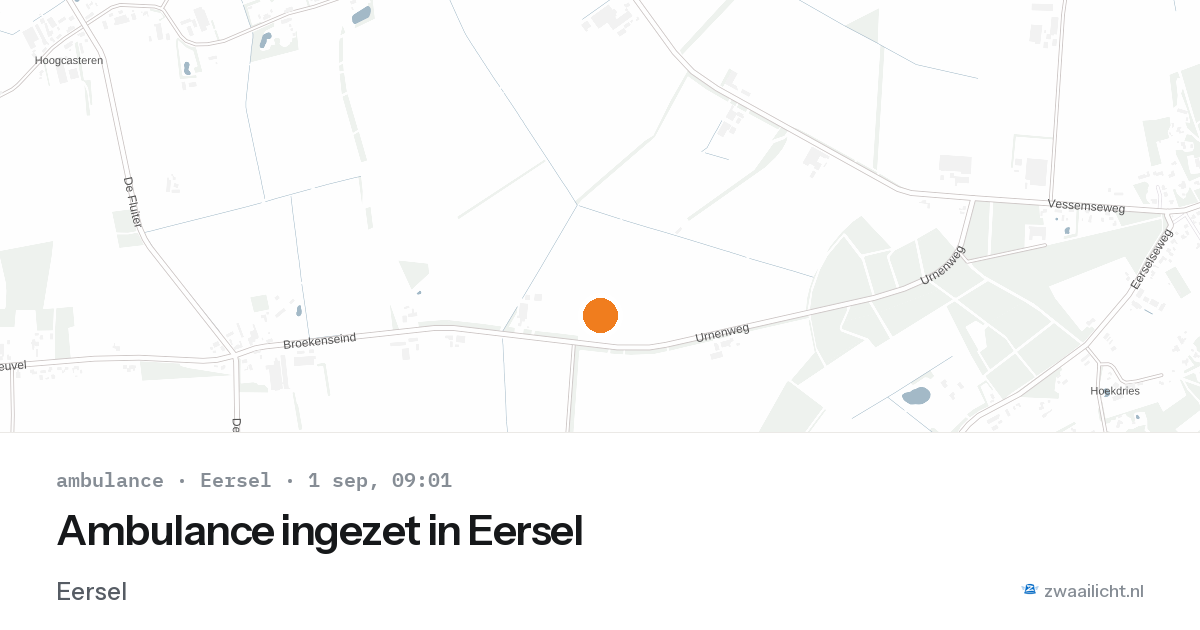 Ambulance ingezet in Eersel — 1 sep 2026