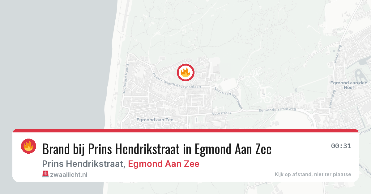 Brand bij Prins Hendrikstraat in Egmond Aan Zee — 19 jun 2026
