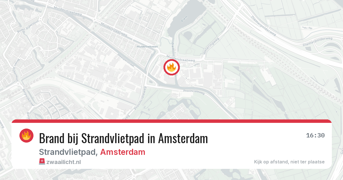 Brand bij Strandvlietpad in Amsterdam — 5 aug 2026