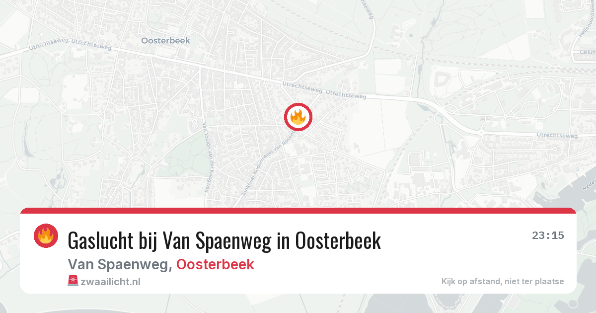 Gaslucht bij Van Spaenweg in Oosterbeek — 22 jun 2026