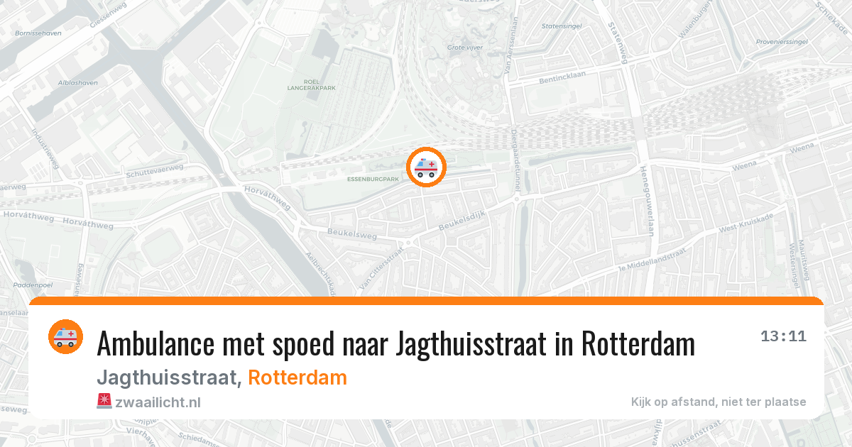 Ambulance met spoed naar Jagthuisstraat in Rotterdam — 27 jul 2026