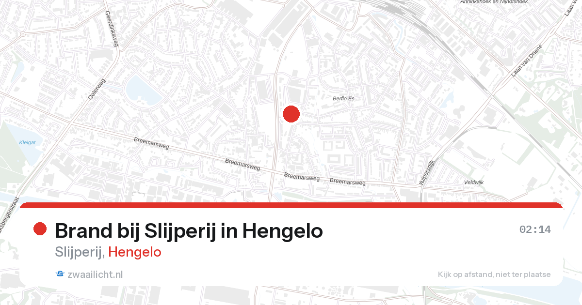 Brand bij Slijperij in Hengelo — 26 aug 2026