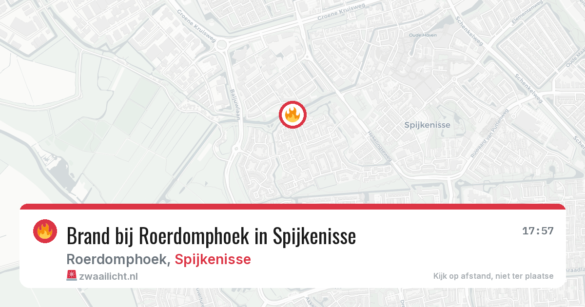 Brand bij Roerdomphoek in Spijkenisse — 7 aug 2026