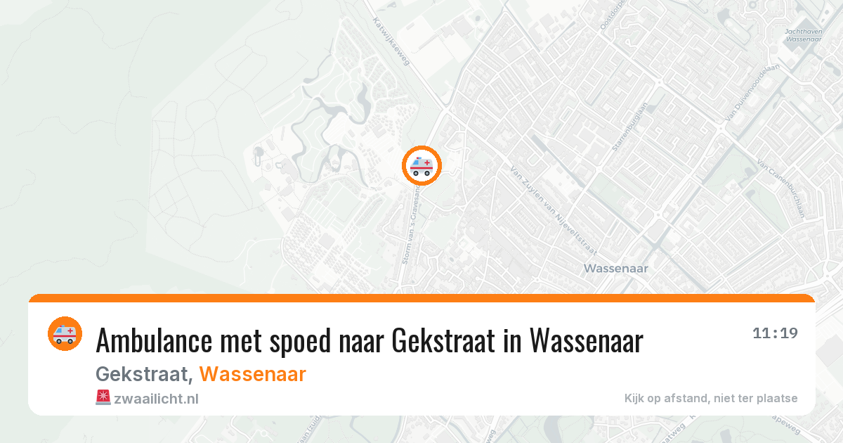 Ambulance met spoed naar Gekstraat in Wassenaar — 4 apr 2026