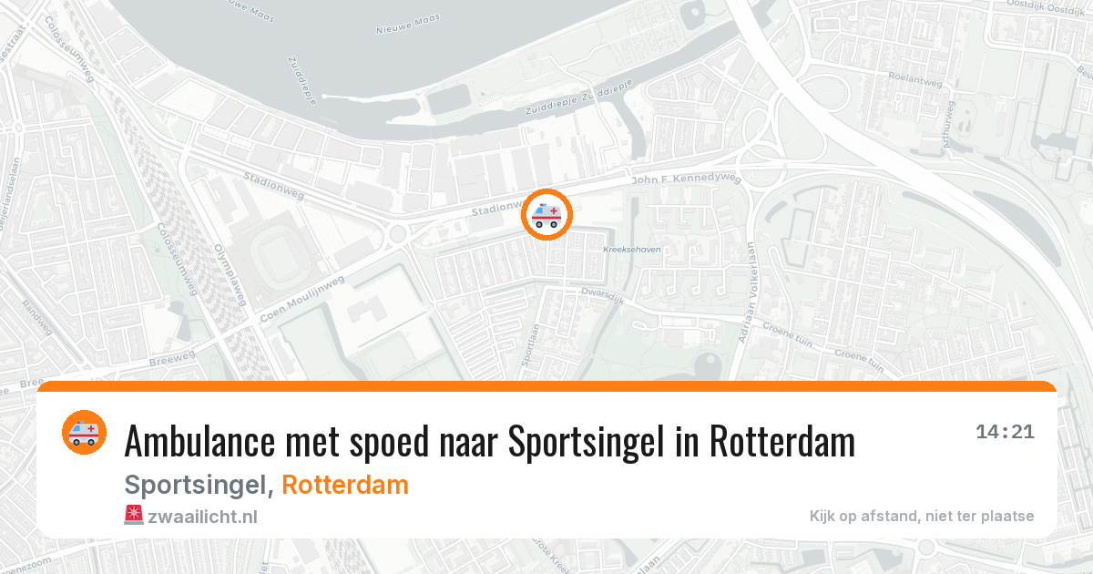 Ambulance met spoed naar Sportsingel in Rotterdam — 14 aug 2026