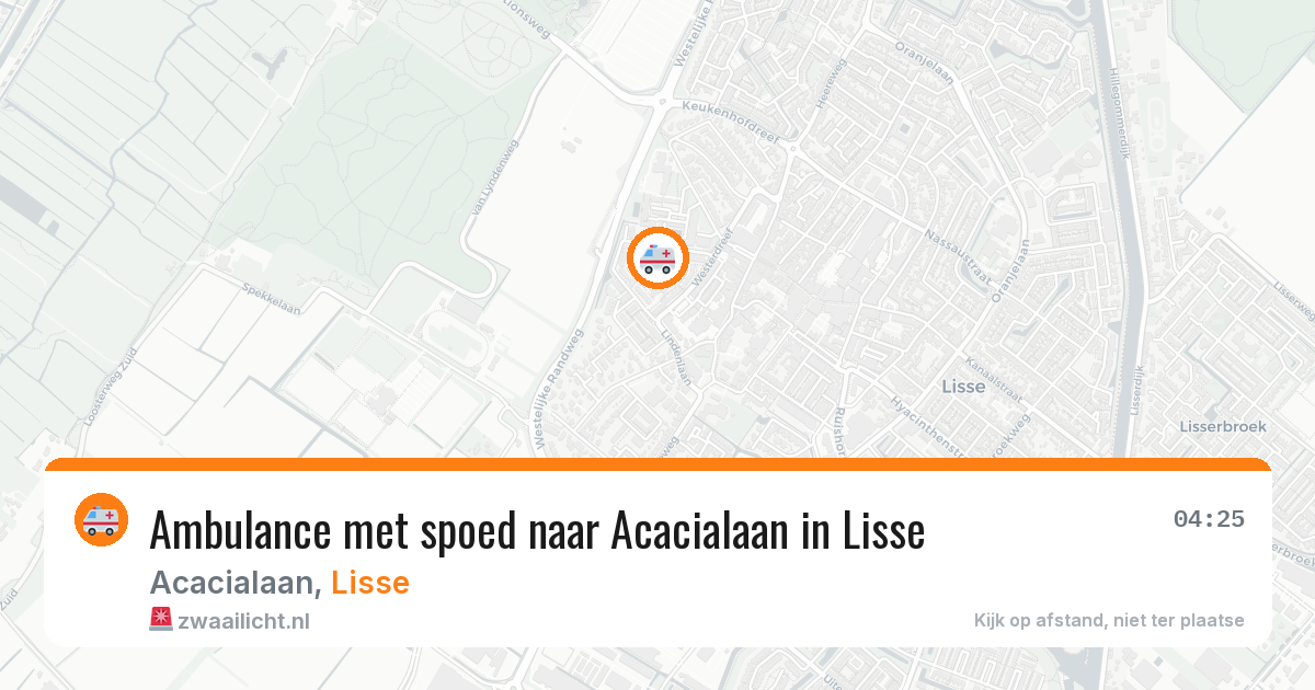 Ambulance met spoed naar Acacialaan in Lisse — 10 aug 2026