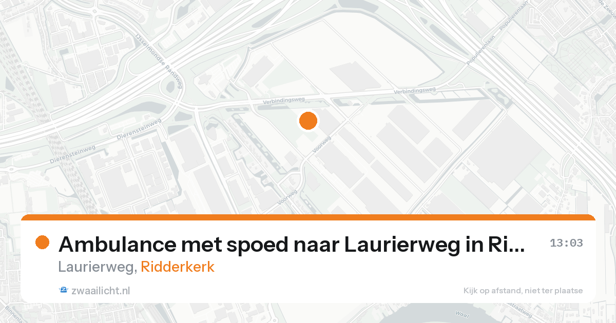 Ambulance met spoed naar Laurierweg in Ridderkerk — 21 aug 2026