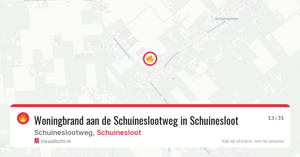 Woningbrand aan de Schuineslootweg in Schuinesloot — 2 jun 2026
