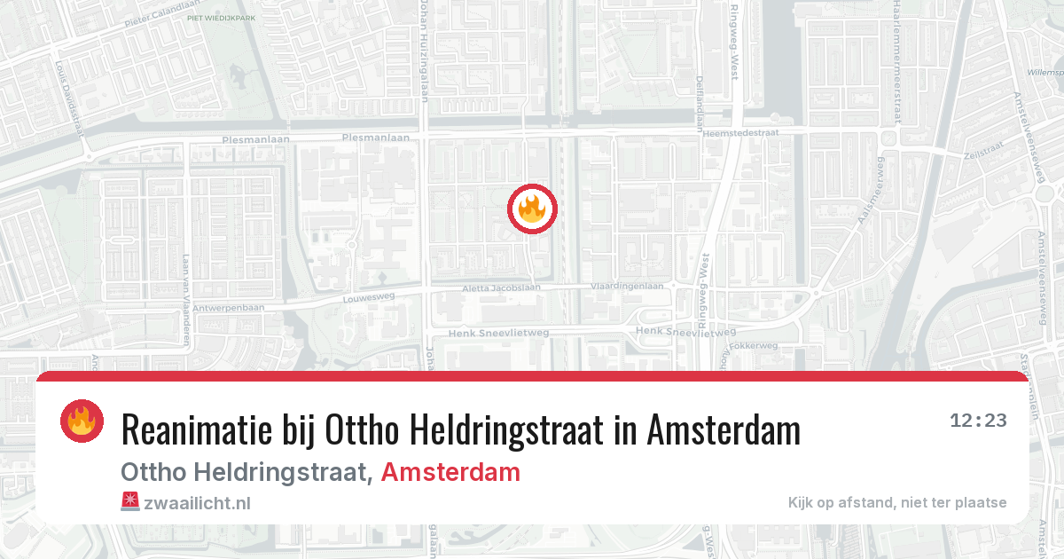 Reanimatie bij Ottho Heldringstraat in Amsterdam — 20 jun 2026