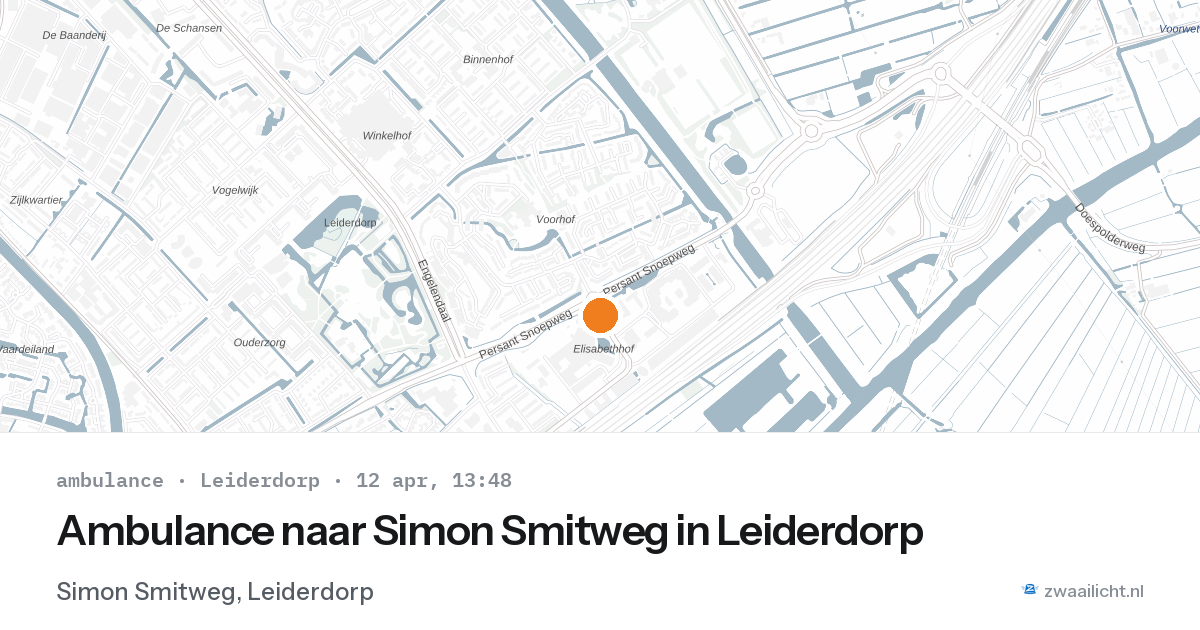 Ambulance naar Simon Smitweg in Leiderdorp — 12 apr 2026