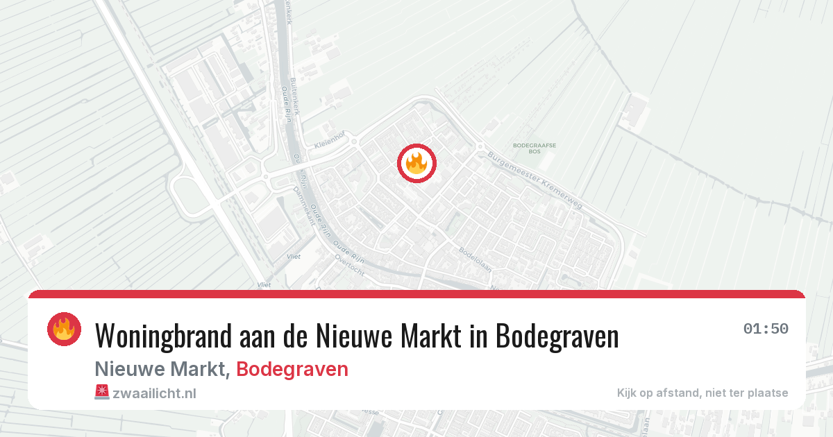 Woningbrand aan de Nieuwe Markt in Bodegraven — 16 jul 2026