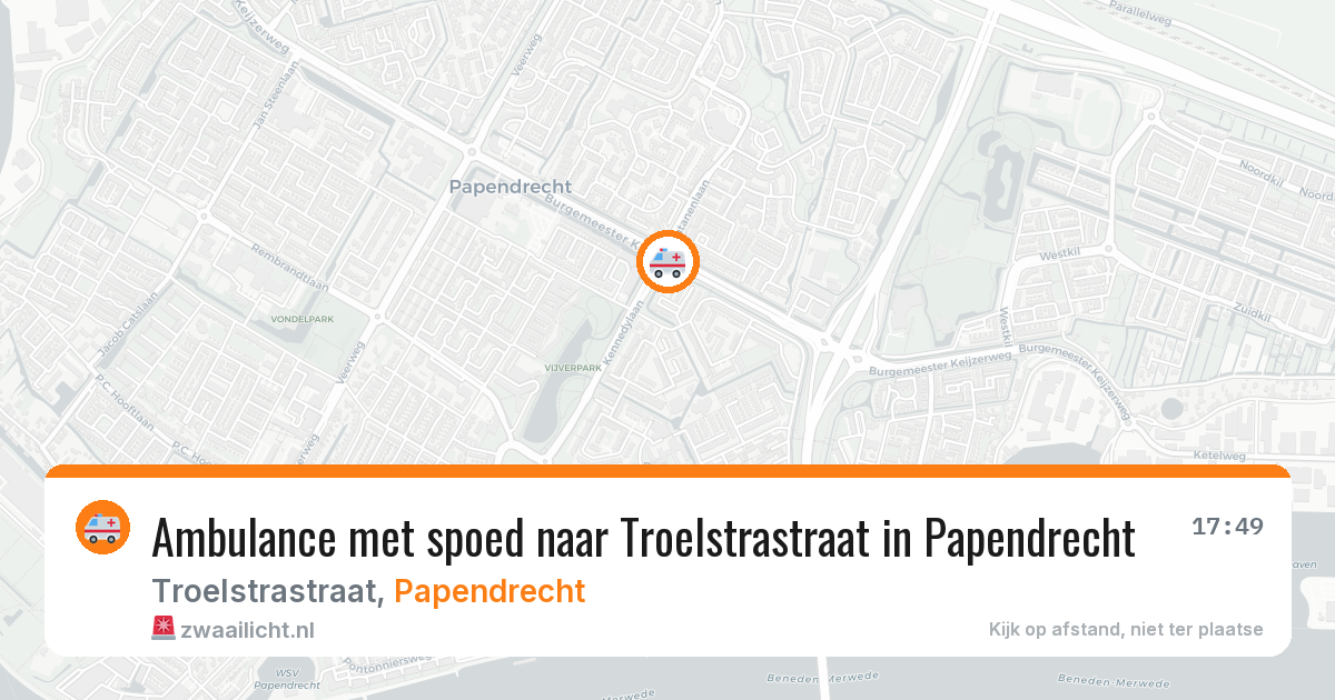 Ambulance met spoed naar Troelstrastraat in Papendrecht — 14 feb 2026
