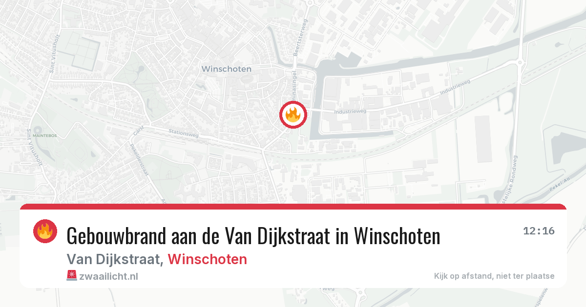 Gebouwbrand aan de Van Dijkstraat in Winschoten — 1 mei 2026