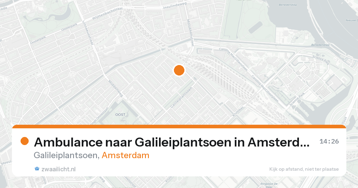 Ambulance naar Galileiplantsoen in Amsterdam — 27 mei 2026