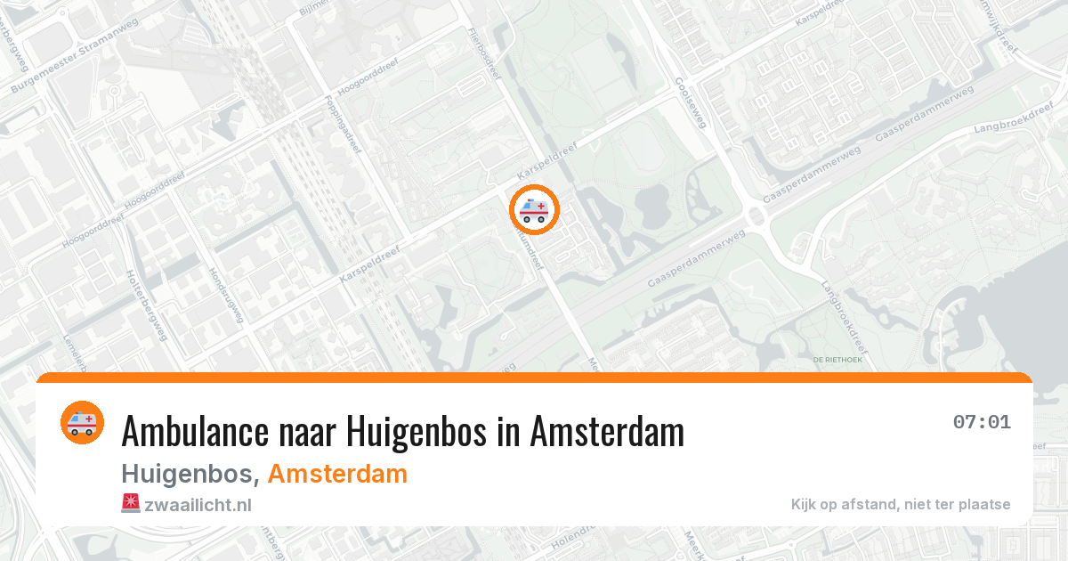Ambulance naar Huigenbos in Amsterdam — 19 mei 2026