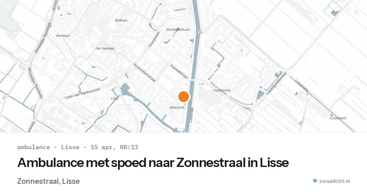 Ambulance met spoed naar Zonnestraal in Lisse — 14 apr 2026