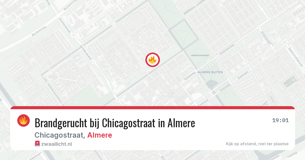Brandgerucht bij Chicagostraat in Almere — 26 jun 2026