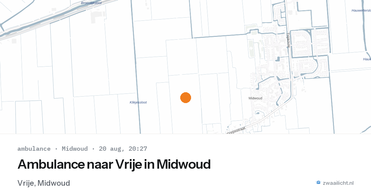 Ambulance naar Vrije in Midwoud — 20 aug 2026