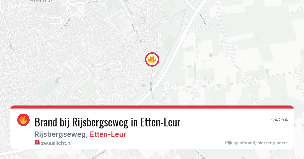 Brand bij Rijsbergseweg in Etten-Leur — 7 jul 2026