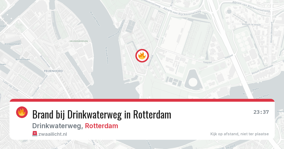 Brand bij Drinkwaterweg in Rotterdam — 11 jun 2026