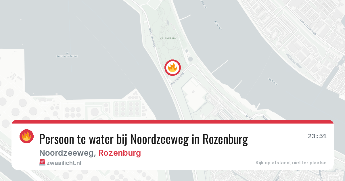 Persoon te water bij Noordzeeweg in Rozenburg — 15 jun 2026
