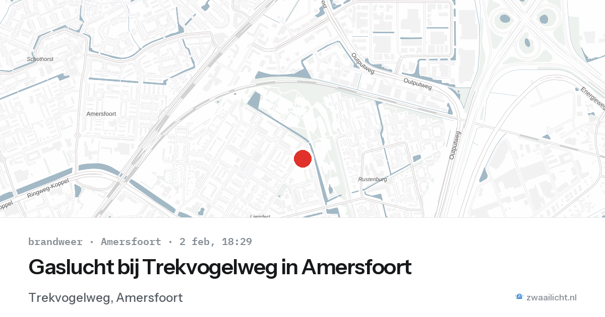 Gaslucht bij Trekvogelweg in Amersfoort — 2 feb 2026