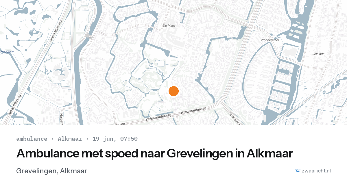 Ambulance met spoed naar Grevelingen in Alkmaar — 19 jun 2026
