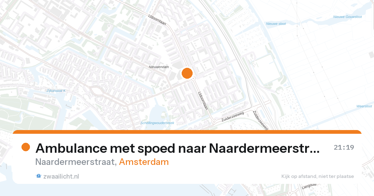 Ambulance met spoed naar Naardermeerstraat in Amsterdam — 27 aug 2026
