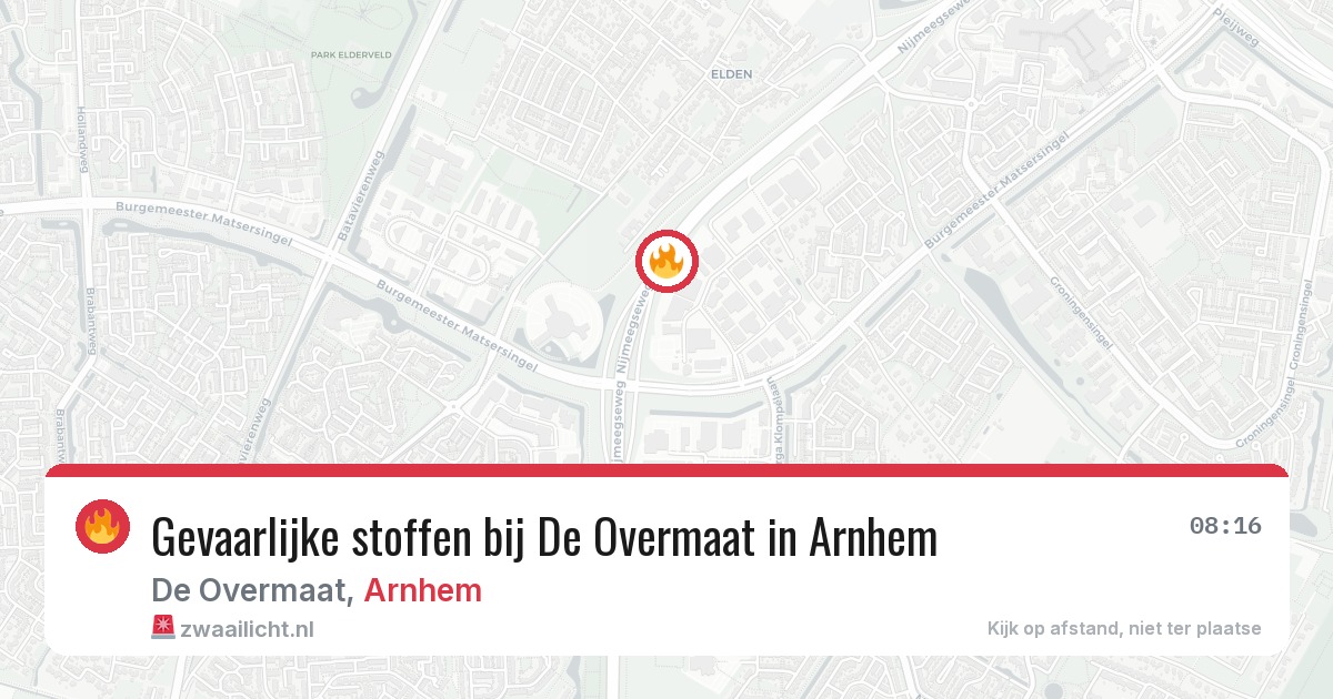 Gevaarlijke stoffen bij De Overmaat in Arnhem — 30 jun 2026