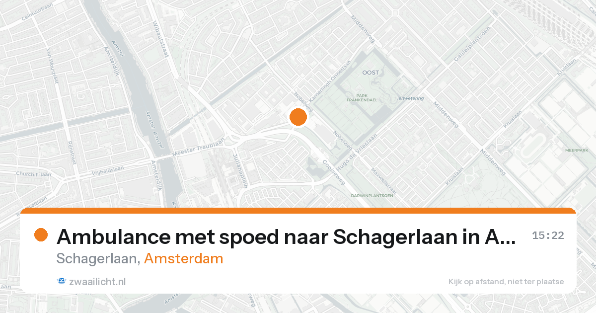 Ambulance met spoed naar Schagerlaan in Amsterdam — 19 aug 2026