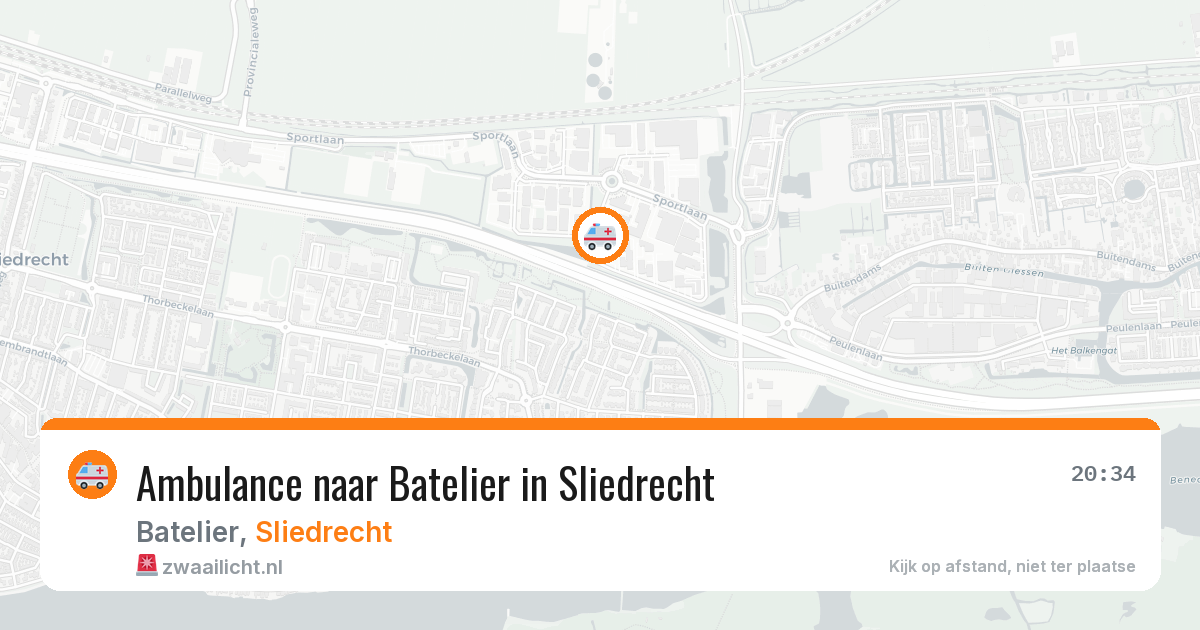 Ambulance naar Batelier in Sliedrecht — 10 mei 2026