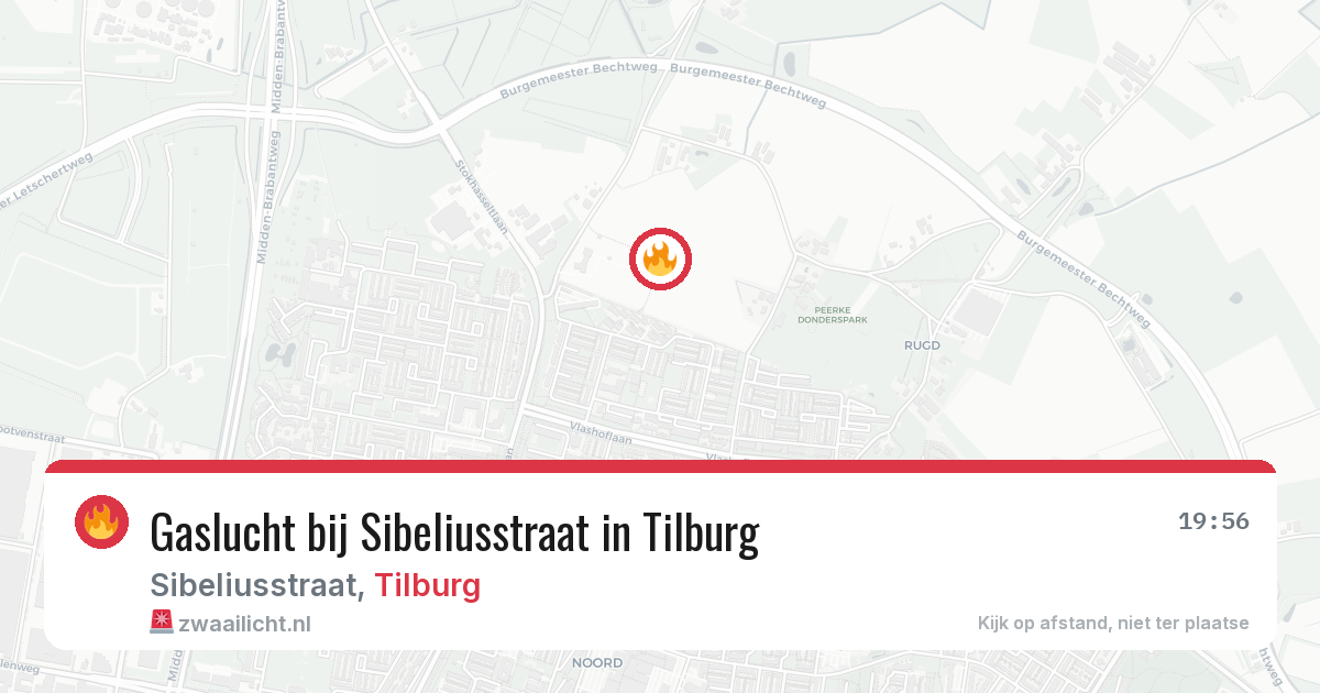 Gaslucht bij Sibeliusstraat in Tilburg — 22 mrt 2026