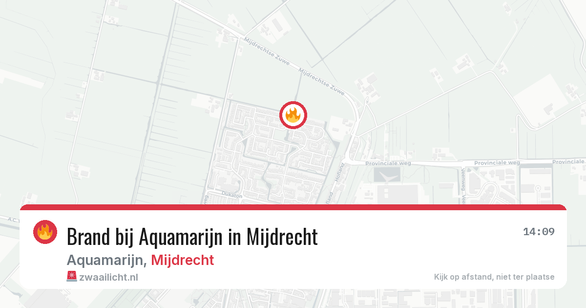 Brand bij Aquamarijn in Mijdrecht — 6 apr 2026